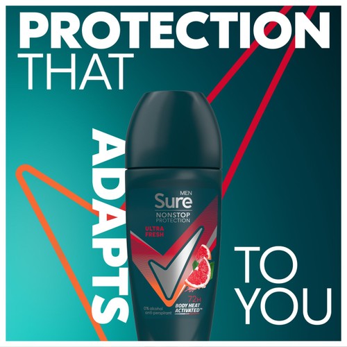 Sure Men 72hr Nonstop Antiperspirant Deodorant Roll On Ultra Fresh thumbnail 2