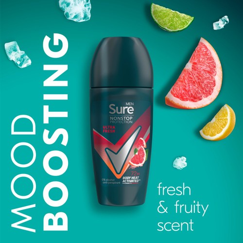 Sure Men 72hr Nonstop Antiperspirant Deodorant Roll On Ultra Fresh thumbnail 3