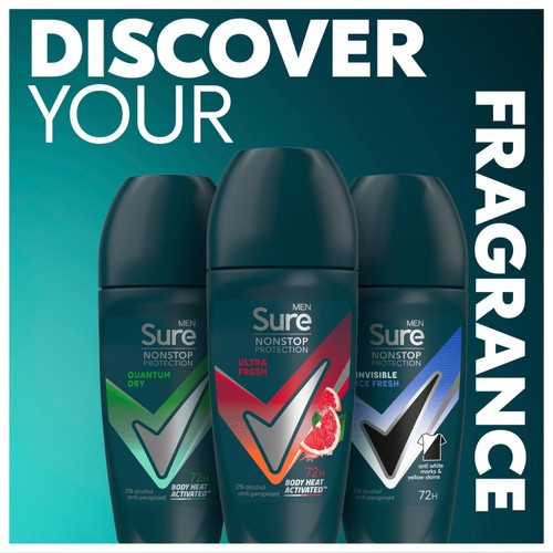 Sure Men 72hr Nonstop Antiperspirant Deodorant Roll On Ultra Fresh thumbnail 5