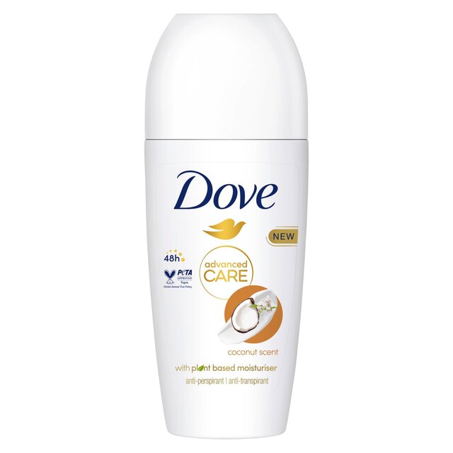 Dove Women Advanced Antiperspirant Deodorant Roll on Coconut thumbnail 2