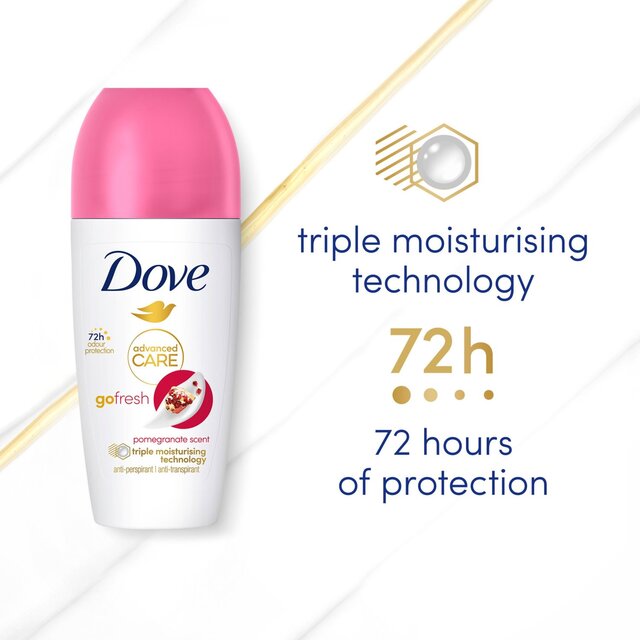 Dove Women Advanced Antiperspirant Deodorant Roll on Pomegranate thumbnail 5