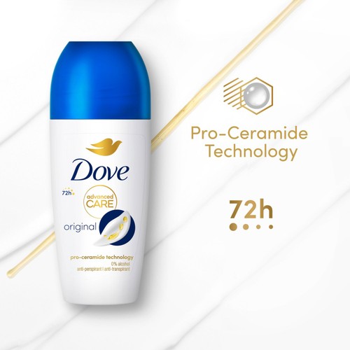 Dove Women Advanced Antiperspirant Deodorant Roll on Original thumbnail 2