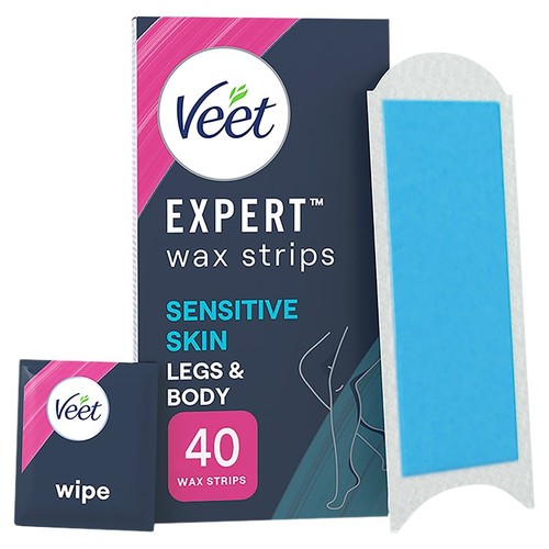 Veet Expert Wax Strips Legs Body Sensitive Hair Removal