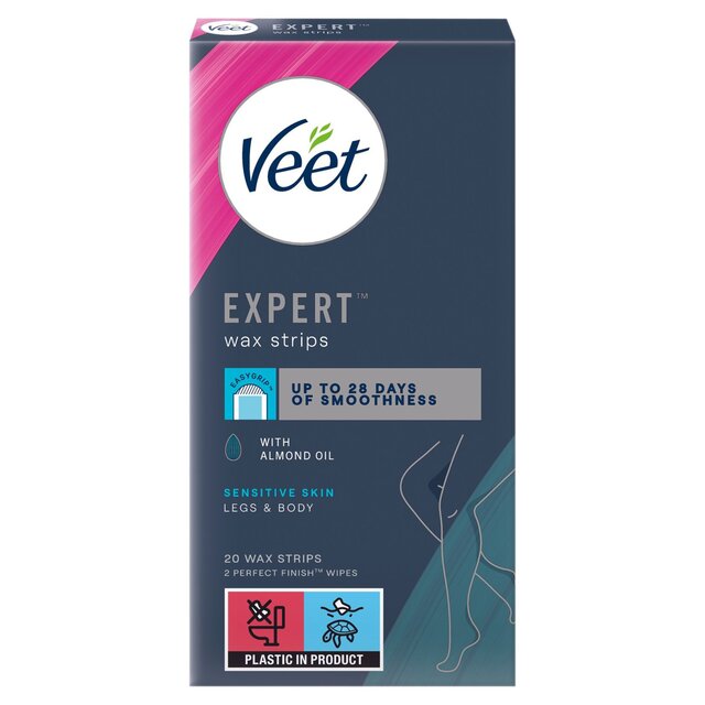 Veet Expert Wax Strips Legs Body Sensitive Hair Removal