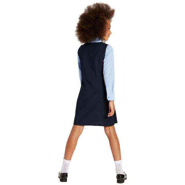 M&S Girls Crease Resistant School Pinafores, 10-12 Years, Navy thumbnail 5