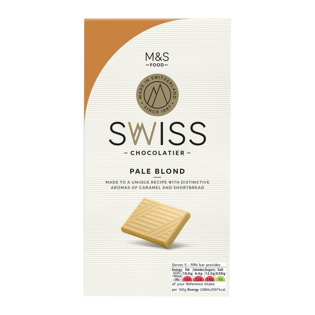 M&S Swiss Golden Blond Chocolate Bar thumbnail 2