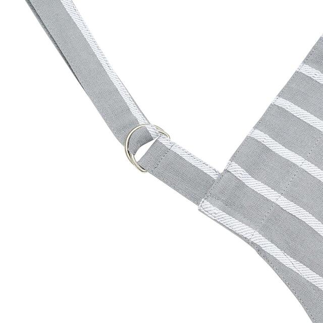 M&S Collection Pure Cotton Striped Apron One Size Grey thumbnail 2