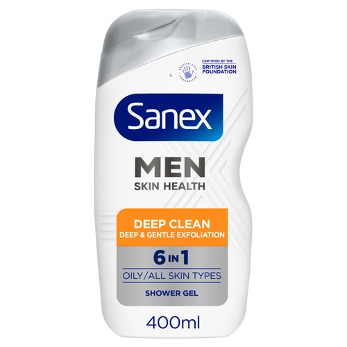 Sanex Men Skin Health Deep Clean 6 in 1 Body Wash Shower Gel