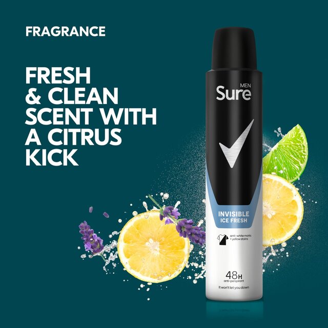 Sure Men Antiperspirant Deodorant Invisible Ice Aerosol thumbnail 5