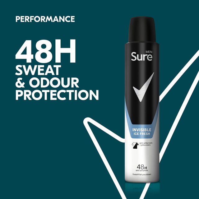 Sure Men Antiperspirant Deodorant Invisible Ice Aerosol thumbnail 9
