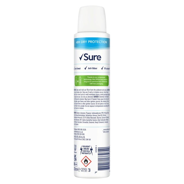 Sure Women Antiperspirant Deodorant Cotton Dry Aerosol thumbnail 2