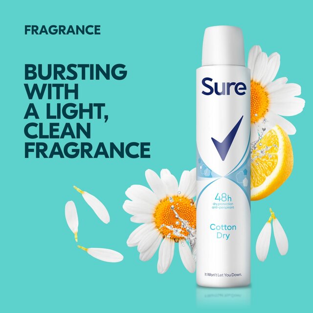 Sure Women Antiperspirant Deodorant Cotton Dry Aerosol thumbnail 6