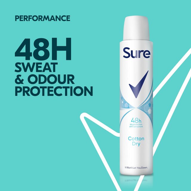 Sure Women Antiperspirant Deodorant Cotton Dry Aerosol thumbnail 8