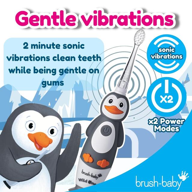 Brush-Baby Kids WildOnes Electric Toothbrush Percy Penguin thumbnail 2