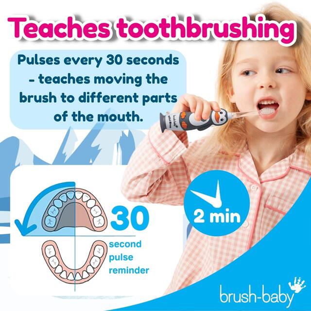 Brush-Baby Kids WildOnes Electric Toothbrush Percy Penguin thumbnail 6