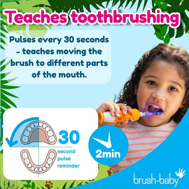 Brush-Baby Kids WildOnes Electric Toothbrush Toby Tiger thumbnail 4