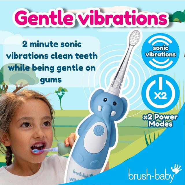 Brush-Baby Kids WildOnes Electric Toothbrush Evie Elephant thumbnail 2