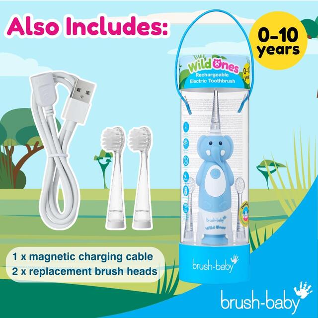 Brush-Baby Kids WildOnes Electric Toothbrush Evie Elephant thumbnail 6