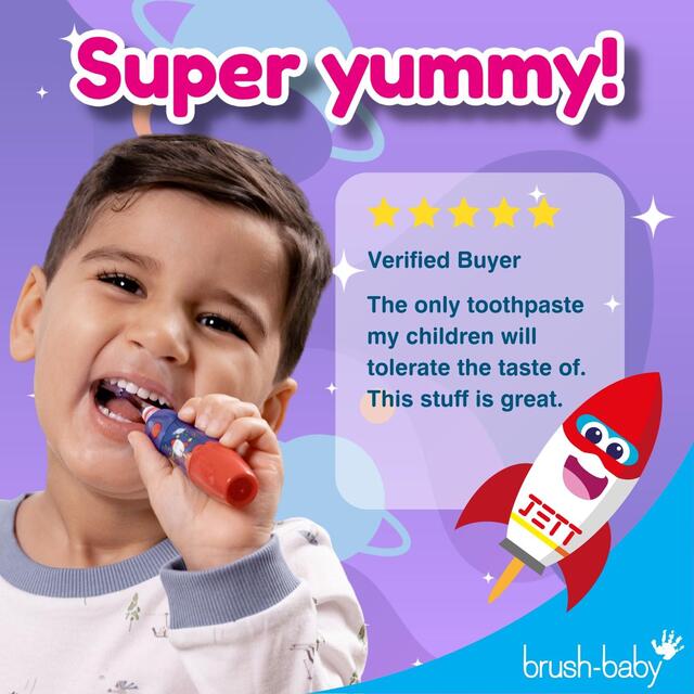 Brush-Baby Kids Natural Blueberry flavoured  Rocket Toothpaste thumbnail 2