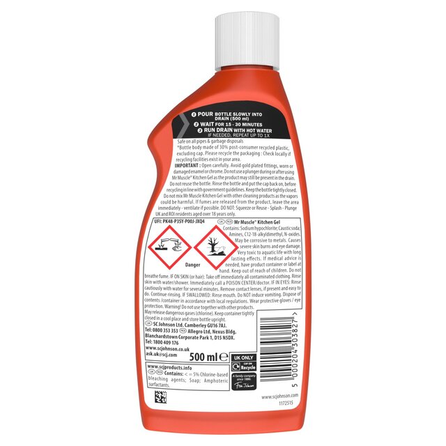 Mr Muscle Kitchen Drain Gel thumbnail 4