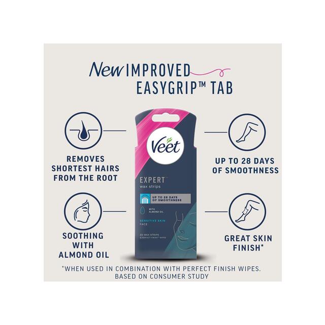 Veet Expert Wax Strips Face Sensitive Skin Hair Removal thumbnail 2
