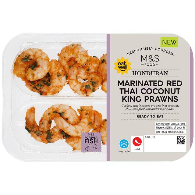 M&S Honduran Red Thai Coconut King Prawns