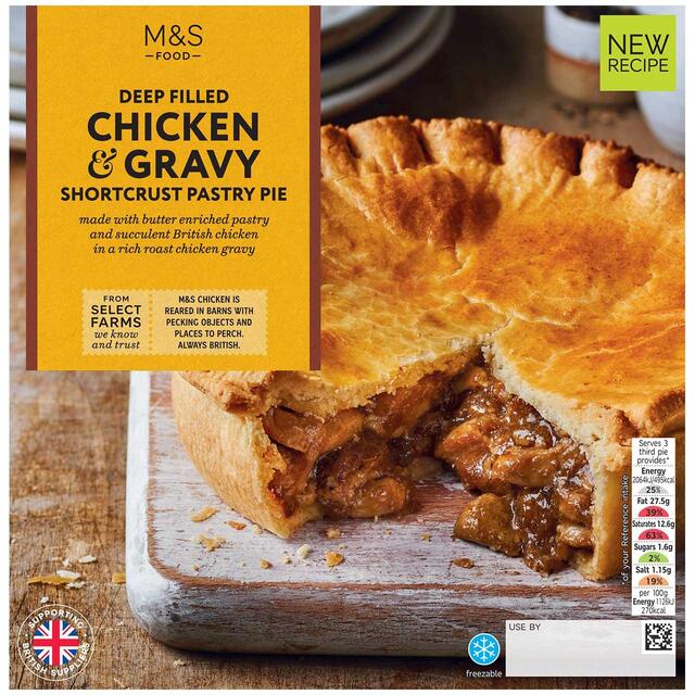 M&S Deep Filled Chicken & Gravy Shortcrust Pastry Pie