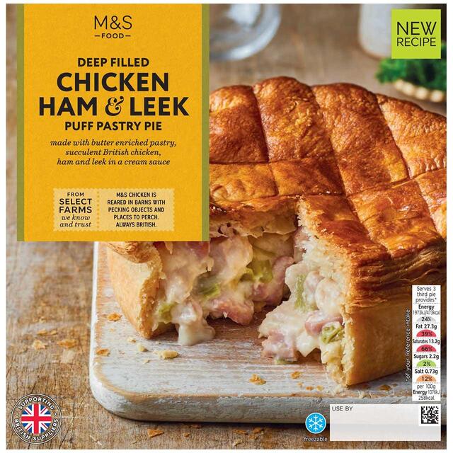 M&S Deep Filled Chicken, Ham & Leek Puff Pastry Pie