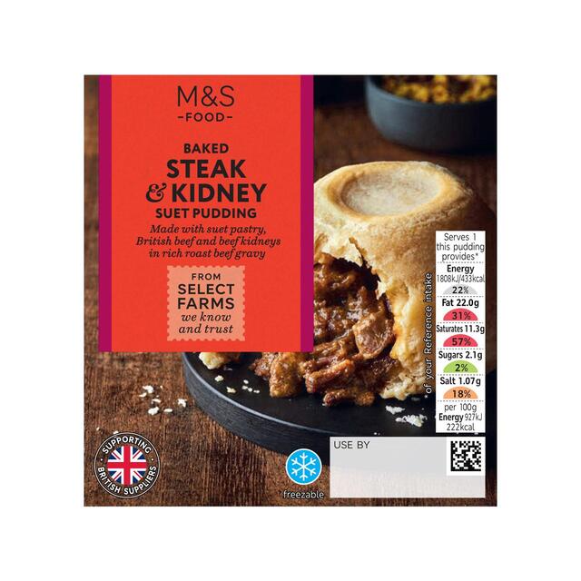 M&S Baked Steak & Kidney Suet Pudding