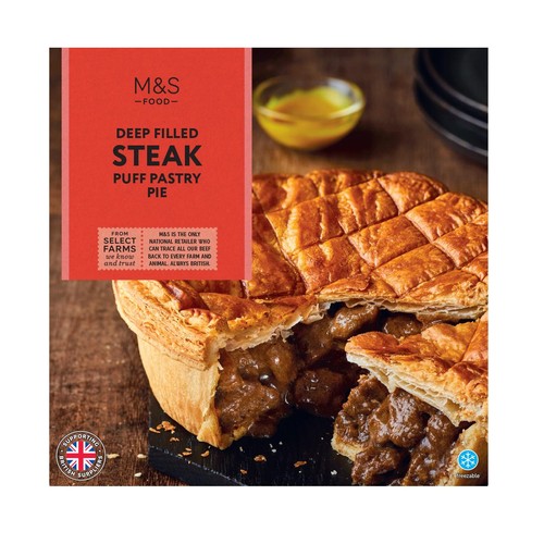 M&S Deep Filled Steak Puff Pastry Pie
