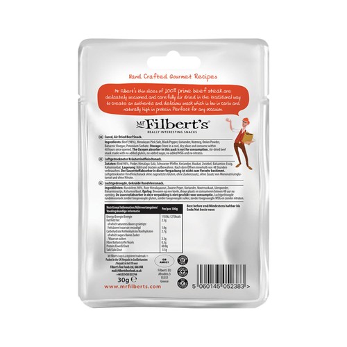 Mr Filberts Traditional Beef Biltong - Original thumbnail 5