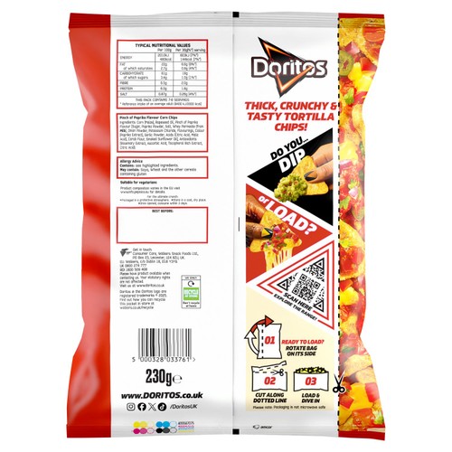 Doritos Dip or Load Paprika Tortilla Chips Sharing Crisps thumbnail 2