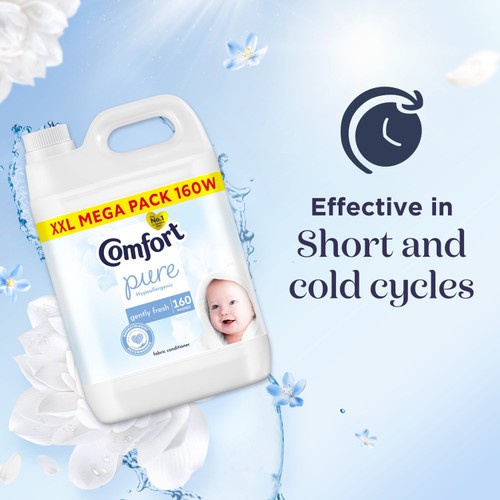 Comfort Sensitive Skin Fabric Conditioner Pure 160 Washes thumbnail 4