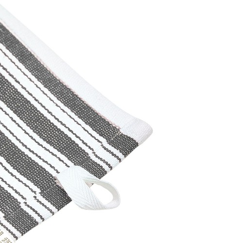 M&S Set of 4 Cotton Rich Basket Weave Tea Towels, Dark Grey thumbnail 3