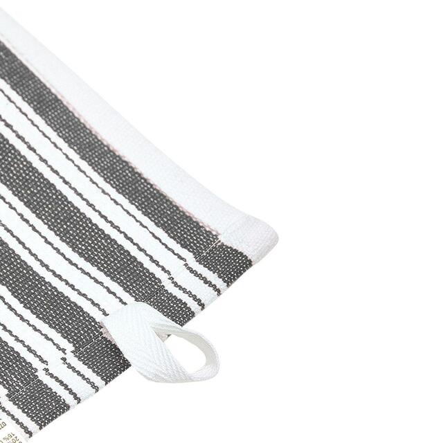 M&S Set of 4 Cotton Rich Basket Weave Tea Towels, One Size, Dark Grey thumbnail 3