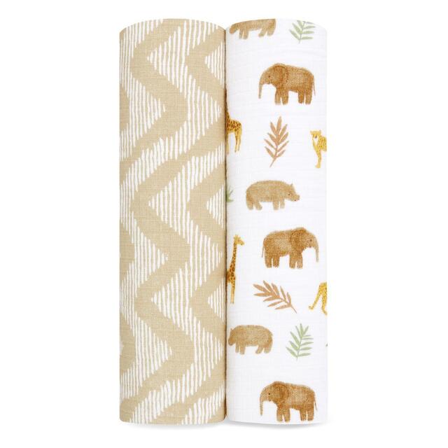 Aden+Anais essentials cotton muslin 2 pack swaddle blanket tanzania thumbnail 2