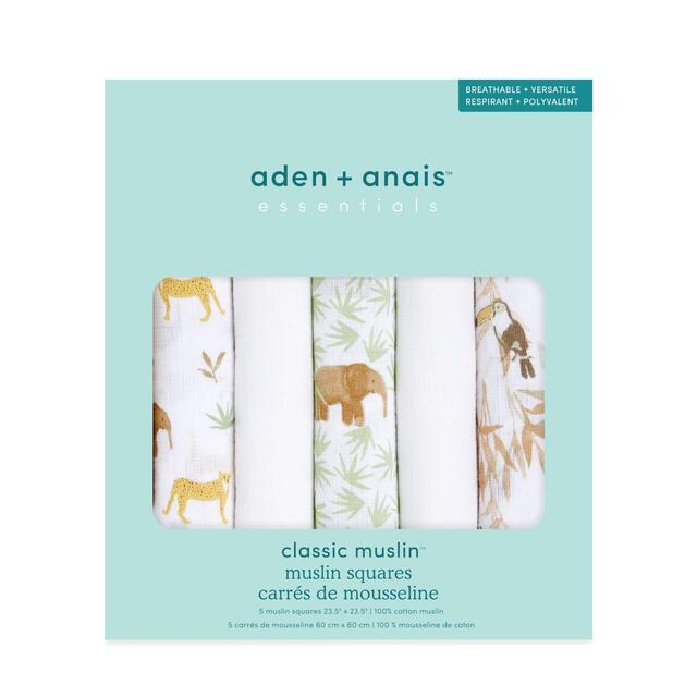 Aden+Anais essentials 5 pack cotton muslin squares tanzania