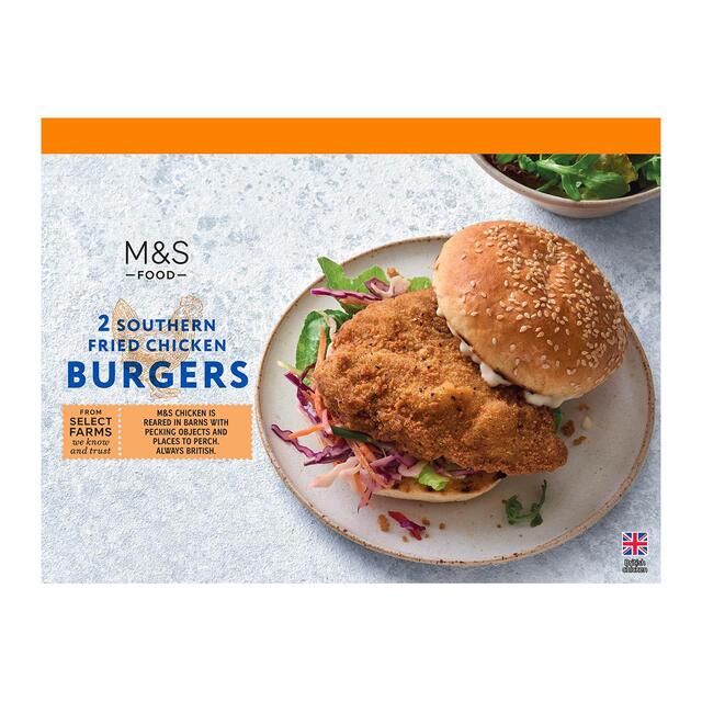 M&S 2 Southern Fried Chicken Burgers Frozen