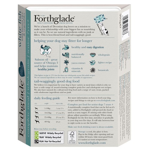 Forthglade Senior Natural Brown Rice Wet Dog Food White Fish 7 yrs+ thumbnail 3