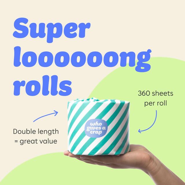 Who Gives A Crap Classic Soft Double Length Toilet Roll thumbnail 6
