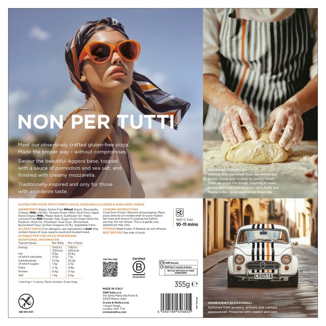 Crosta Mollica Frozen Gluten Free Margherita Pizza thumbnail 3