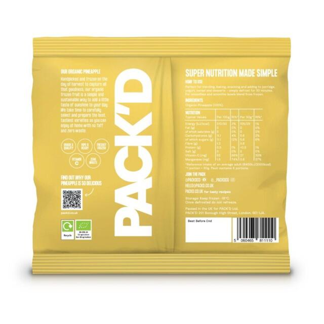 PACK'D Organic & Chopped Pineapple thumbnail 2
