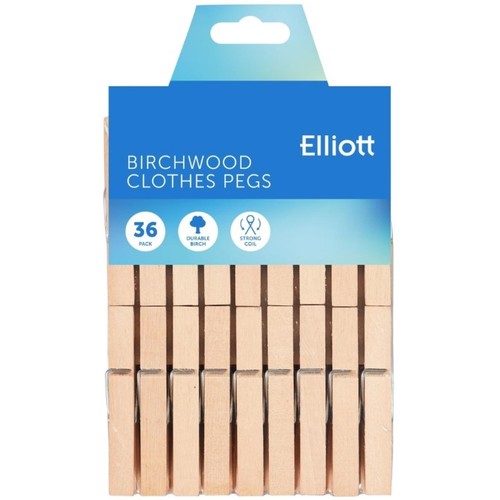 Elliotts Birchwood Clothes Pegs 36 Pack