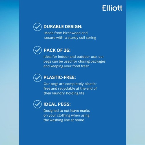Elliotts Birchwood Clothes Pegs 36 Pack thumbnail 4