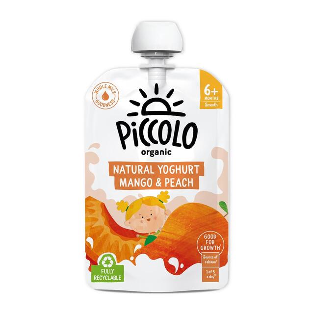 Piccolo Natural Yoghurt Mango & Peach Organic Pouch 6mths+