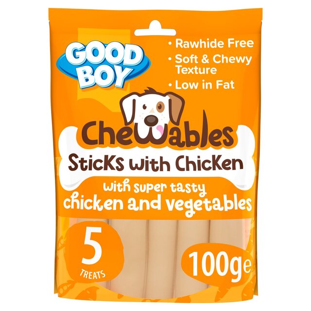Good Boy Chewables Dog Treats Rawhide Free Chicken Sticks