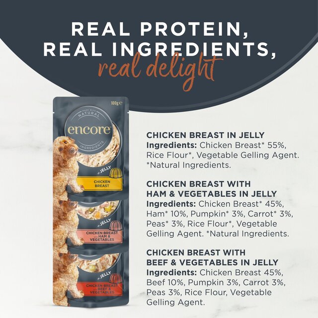 Encore Wet Dog Meat Selection in Jelly Pouch Multi thumbnail 6