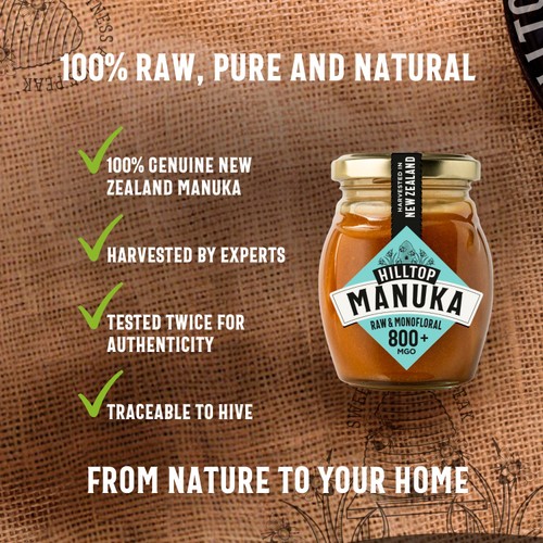 Hilltop Honey Manuka MGO800+ Honey thumbnail 5
