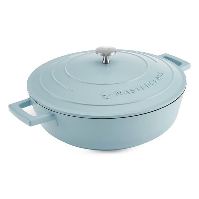 MasterClass Sky Blue Cast Aluminium Shallow Casserole Dish, 4L thumbnail 3