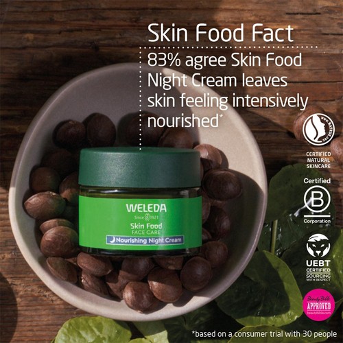 Weleda Skin Food Night Face Cream Moisturiser Natural Derma Tested Vegan thumbnail 2